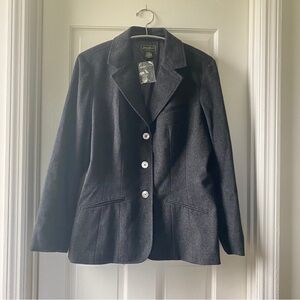 NWT Eddie Bauer Wool Angora Blazer Jacket Womens XL Gray Career Preppy DEADSTOCK
